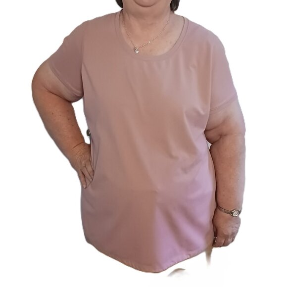 Deluth Trading Women's 2X Plus NoGA Classic Short Sleeve Shirt Pink Pullover NWT - Picture 3 of 16